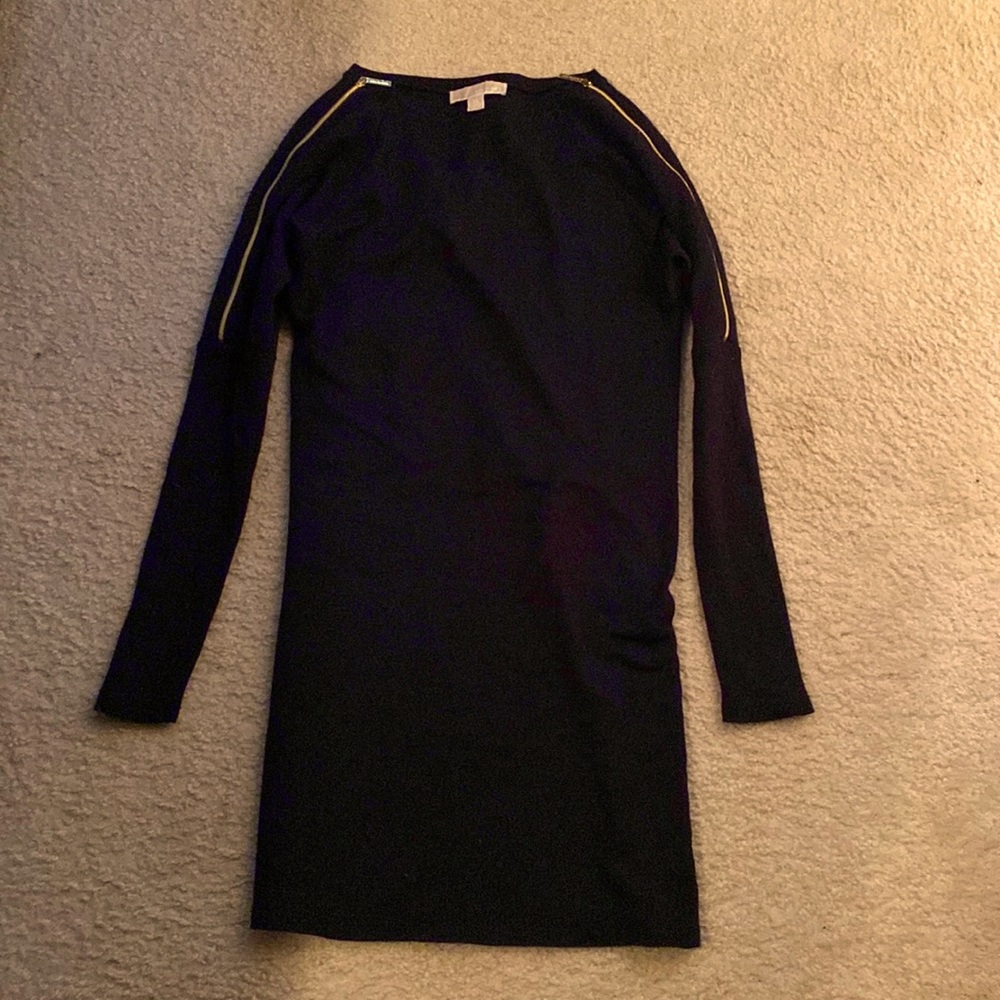 Black Michael Kors dress with gold zippers